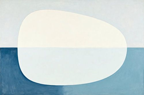 Blue Zen balance an abstraction with soft shapes by FRESH Fine Art