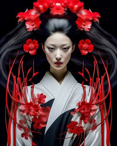 Rode bloemen in de dans van de stilte