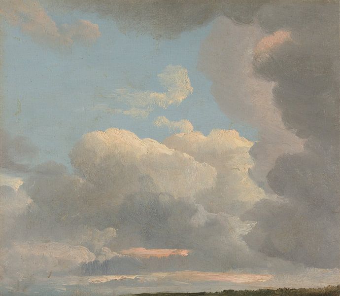 Wolkenstudie (Vroege avond), Simon Denis - 18e eeuw van Het Archief