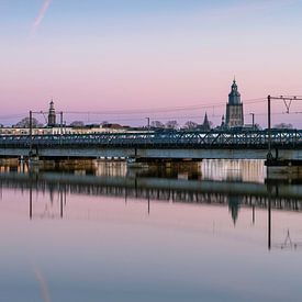 Panorama pont ferroviaire Zutphen marée haute sur Marc Leeflang