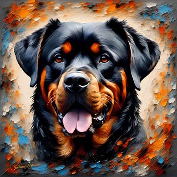 Hondenkunst - Rottweiler 1 van Johanna's Art