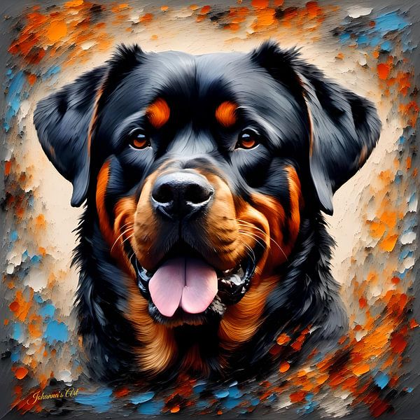 Dog Art - Rottweiler 1 by Johannas Art Creations