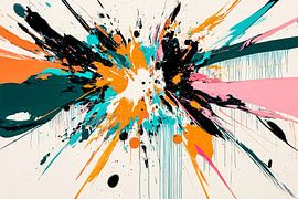 Dynamische abstrakte Explosionsmalerei von Art & Soul Creations