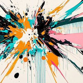 Dynamische abstracte explosie schilderij van Art & Soul Creations