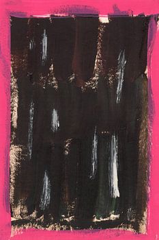 Abstraktes Kunstwerk mit leuchtend pinkem Detail