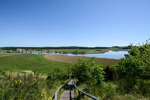 Treppe zur Moritzburg, Ausblick zum Hafen Moritzdorf - Bollwerk Baabe