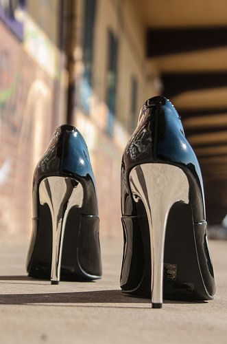 Zwart, glanzend, chromen bevestiging