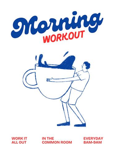 Ochtend workout - Grappige koffie quote