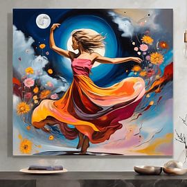 Gemälde einer tanzenden Frau