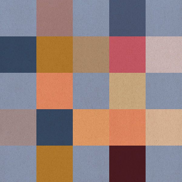 Modern Bauhaus geometry in warm colors by Dina Dankers