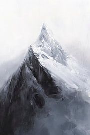 Sommet enneigé dans le brouillard sur Poster Art Shop