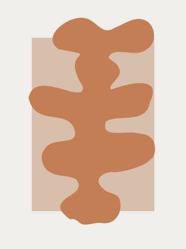 Coral - organische vorm in cloud, pink and caramel