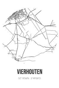 Vierhouten (Gelderland) | Landkaart | Zwart-wit van Rezona