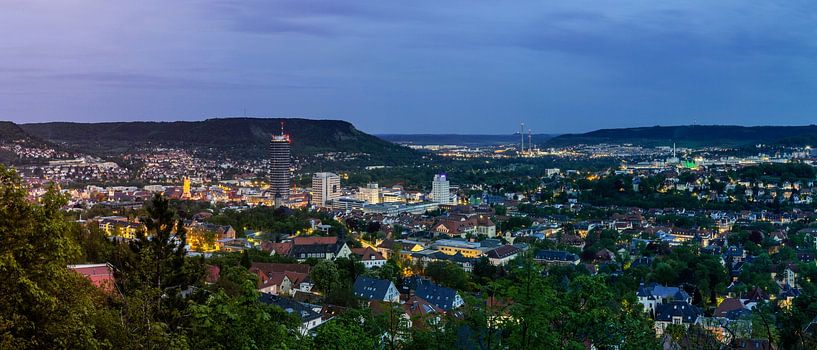 Jena City Skyline zur blauen Stunde von Frank Herrmann