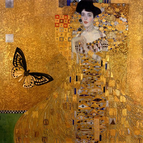 Adele Bloch-Bauer van Gustav Klimt -met vlinder