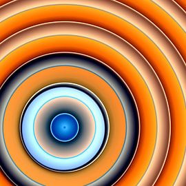 Cercles orange sur Christine Bässler