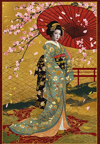 Japanse kunst tradioneel Geisha