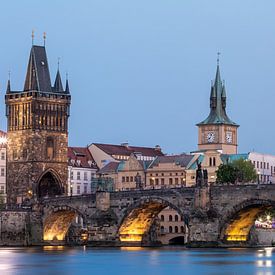 Prag - die Karlsbrücke nach Sonnenuntergang von t.ART