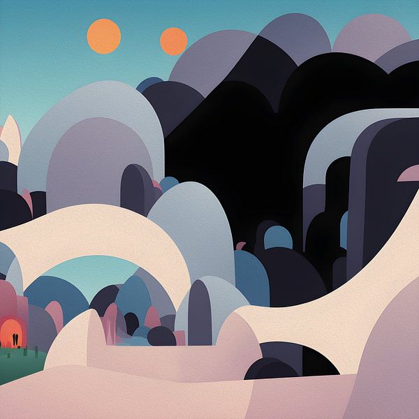 Village in the mountains by Artclaud