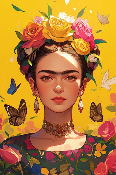 Frida's Paradies Anime Style von Poster Art Shop