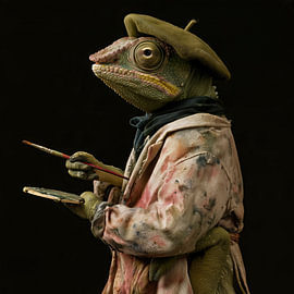 Chameleon as a painter by TheXclusive Art