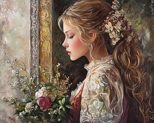 Vue d'une femme rêveuse