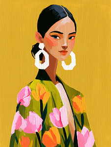 Frau mit Blumen