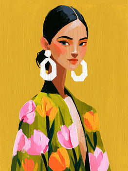 Frau mit Blumen
