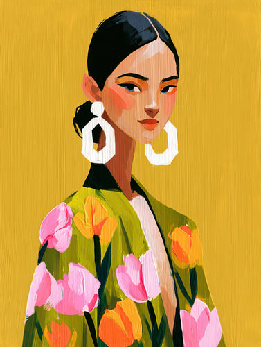 Frau mit Blumen