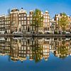 Amsterdam, Grachtenhuizen uit de 17e eeuw, Singel gracht. van Frans Lemmens