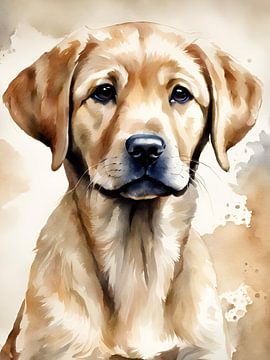 Golden Retriever Aquarell by Ohkimiko