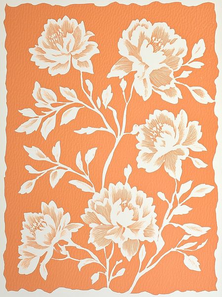 blumenmuster pfirsich weiß druck von Thea