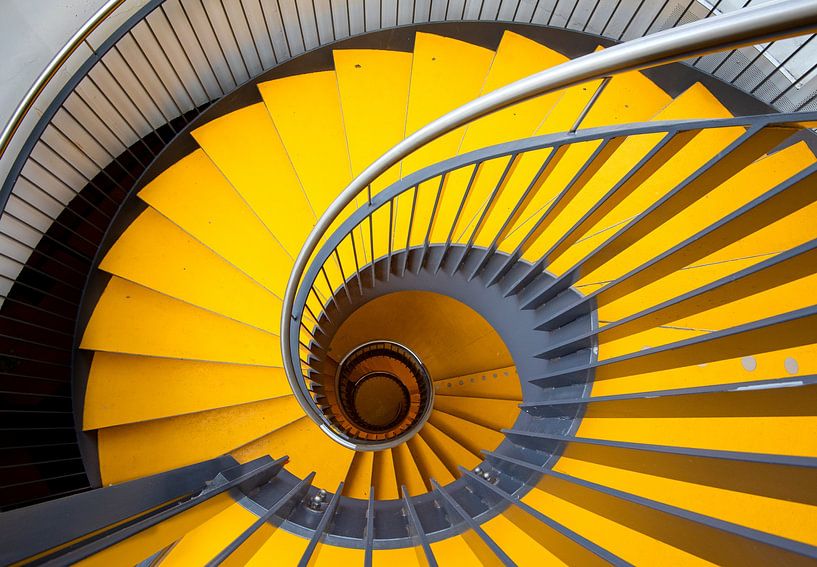 Colourful architectural spiral staircase by Marcel van Balken