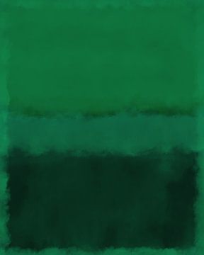 Groen. Abstract schilderij in rijke donkere kleuren. van Dina Dankers