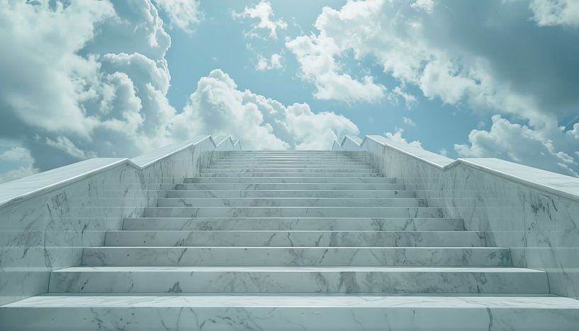 White staircase marble panorama by TheXclusive Art