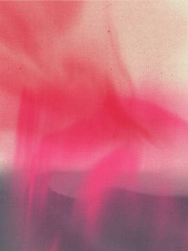 Colorful abstract painting in neon pink, red, mauve. by Dina Dankers