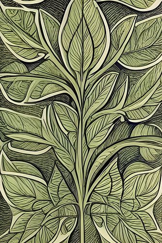 Botanische print groen