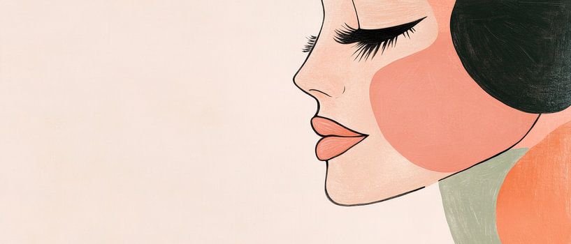 Elegante Stille – Profil einer Dame von Poster Art Shop