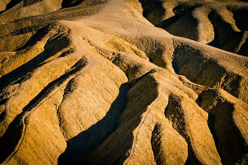 Abstract erosielandschap op Zabriskie Point in Death Valley Nation Park USA