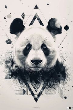 Abstracte panda - Modern dierenportret van Poster Art Shop