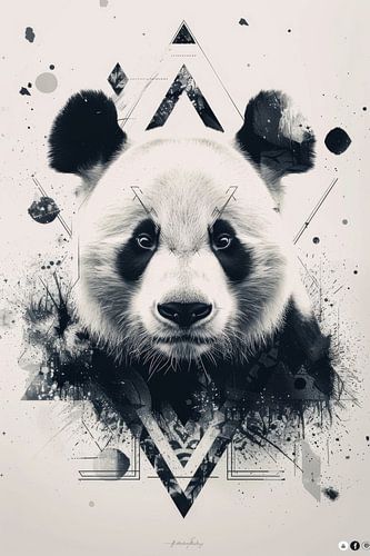Abstracte panda - Modern dierenportret