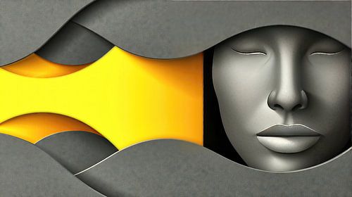 Abstract gezicht in grijs