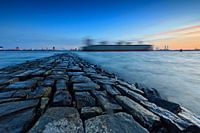 Breakwater along the Nieuwe Waterweg near Hoek van Holland