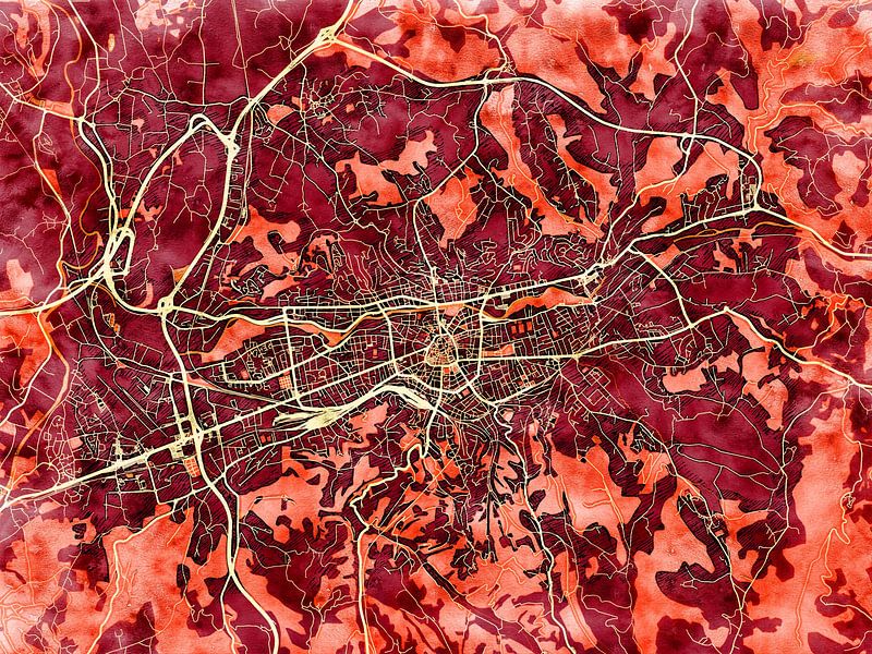 Carte de Brive-la-Gaillarde avec le style 'Amber Autumn' par Maporia