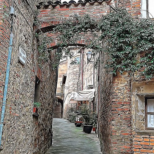 Uitzicht onder twee bogen Citta Della Pieve