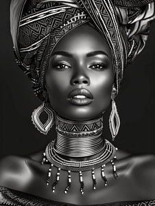 Modernes Porträt einer afrikanischen Frau