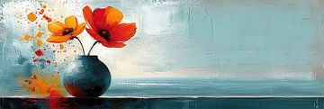 Abstract Bloemenschilderij | Ephemeral Floral Whimsy van Kunst Kriebels