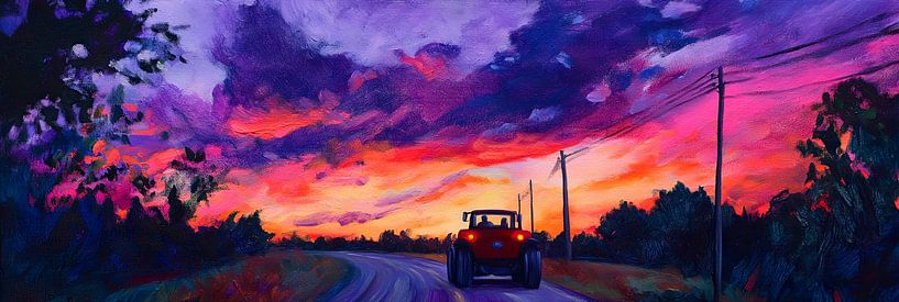 Colourful evening on the country lane by Poster Art Shop