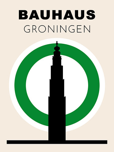 Bauhaus Groningen – Martinitoren in Groen en Wit | Abstract Kunstwerk