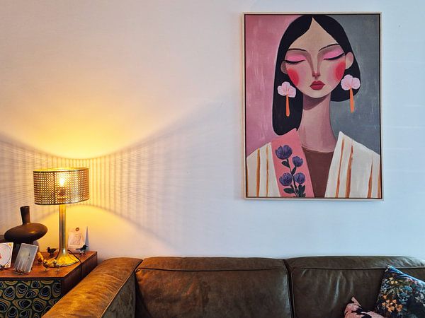 Colourful, modern and abstract portrait